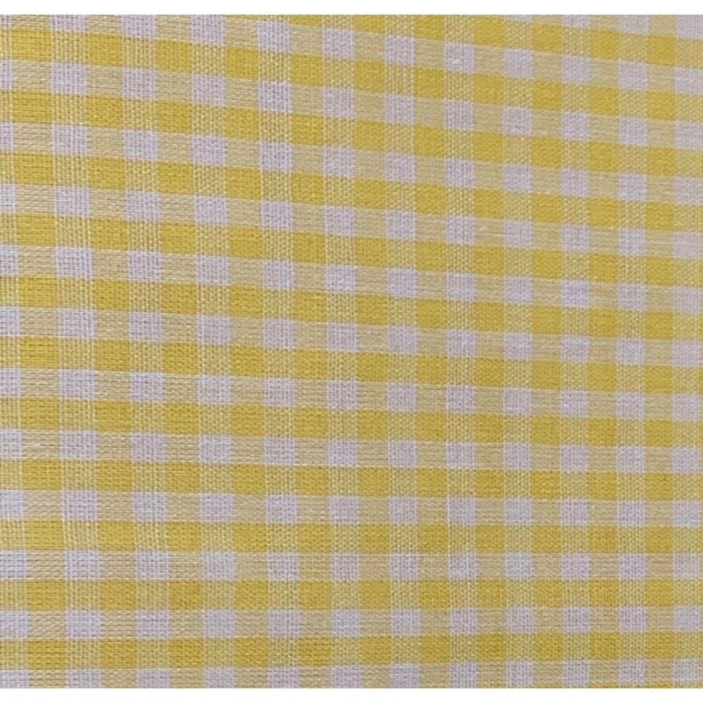 Yellow & White Gingham Cotton Fabric 1/2 yard x 42" Quilting Sewing Craft Materi
